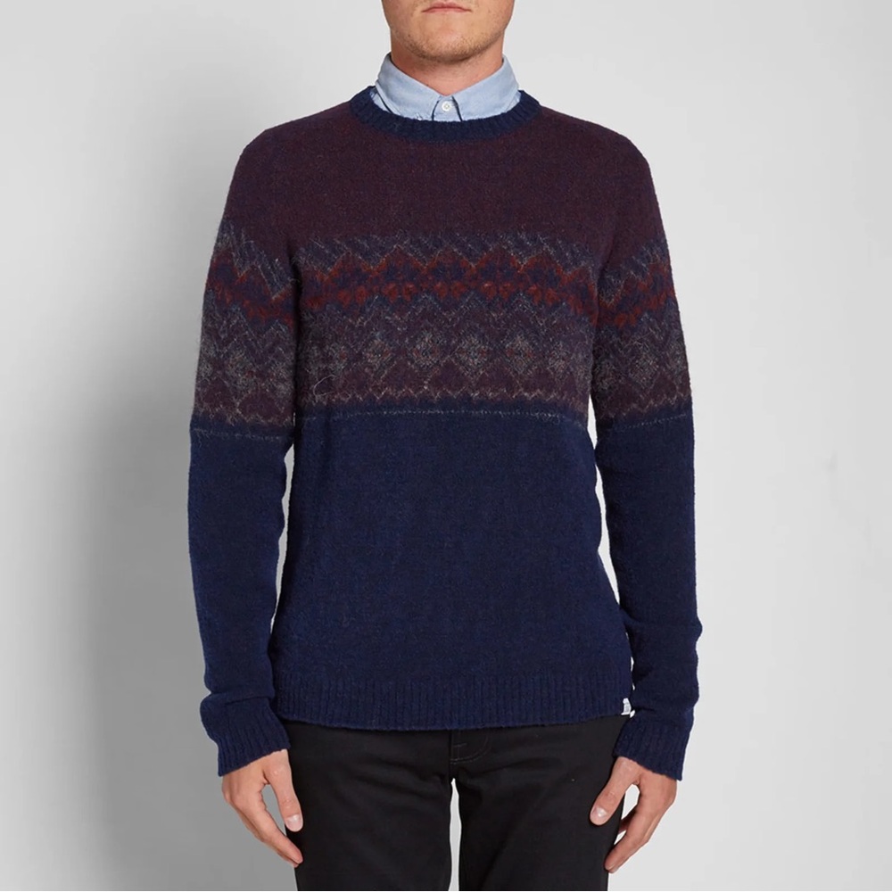 Norse Projects Birnir Fair Isle Sweater, size M